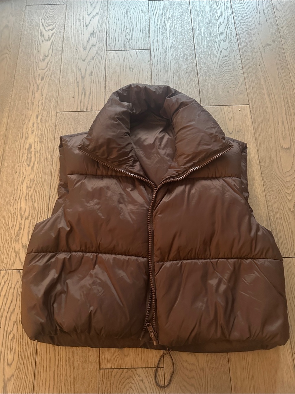 Women’s Brown Puffer Vest Jacket